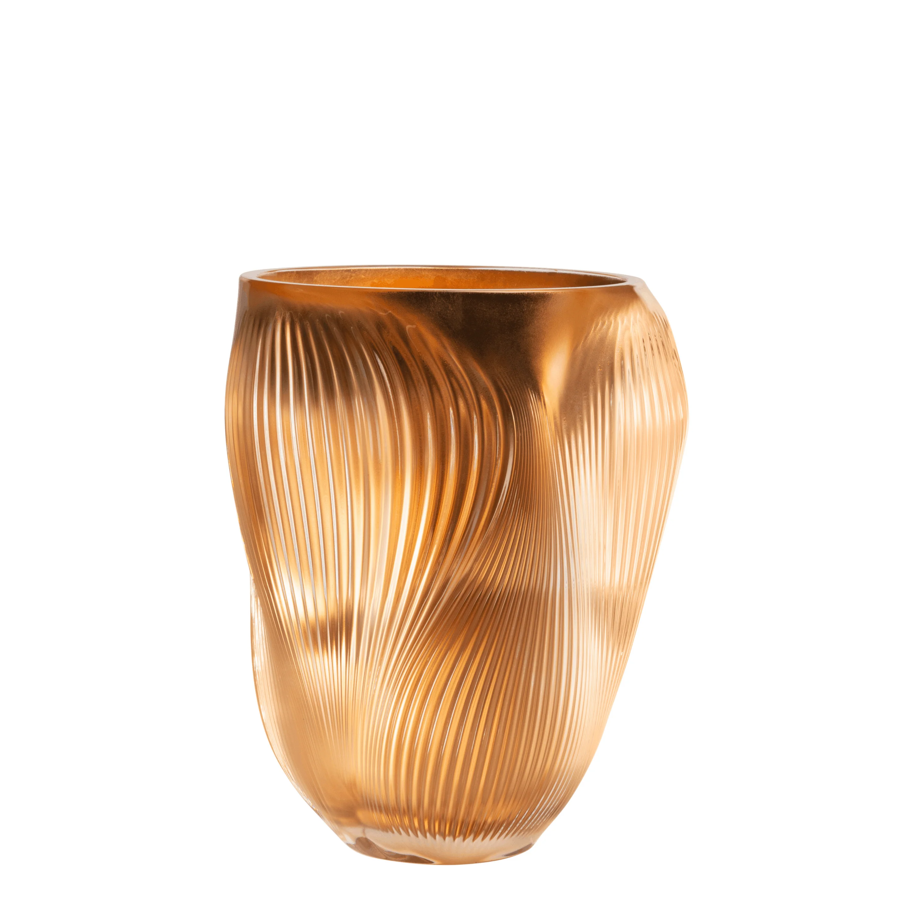 Alizé Large Vase with pink gold leaves - Image 3
