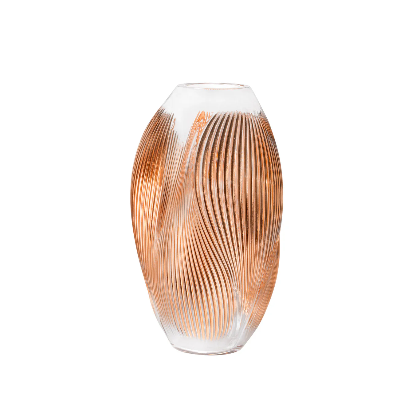Alizé Vase with pink gold leaves - Image 3