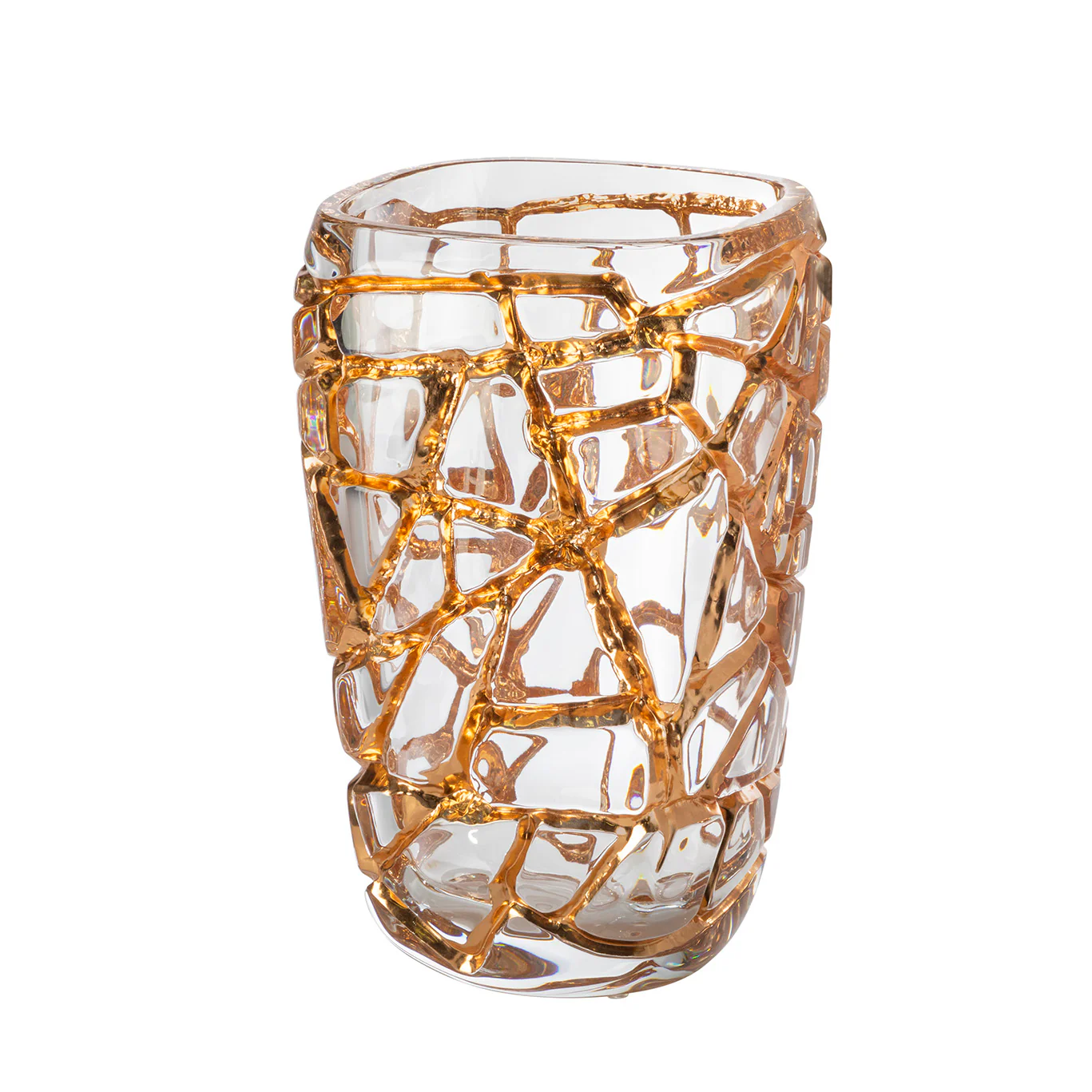 Magnitude large vase with pink gold leaves - Image 2