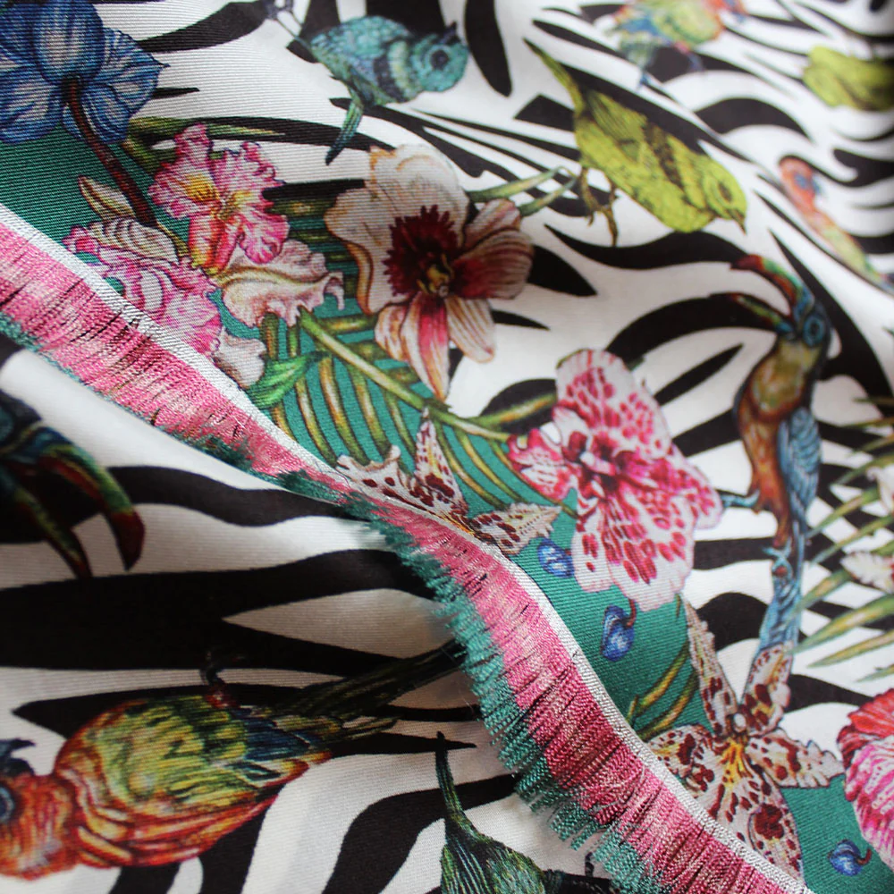 Scarf Lalique by Ginny Litscher, Pink & black Zebra design - Image 2